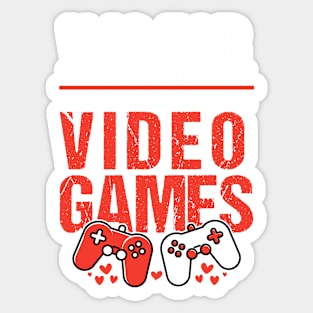 V Is For Video Games Funny Valentine's Day Gamer Sticker